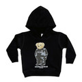 Toddler Bear  Pull Over Hoodie | Black