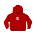 Kids Logo Square Pull Over Hoodie | Red/White