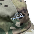 Knuckle Wrench Sport Strapback Hat | Green Multicam - White