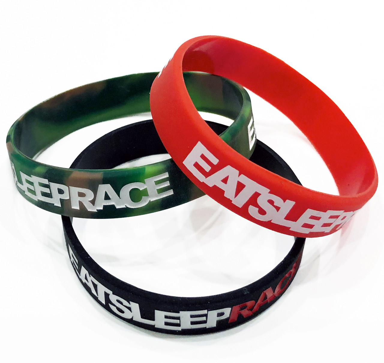 Logo Rubber Wristband 3Pack Eat Sleep Race Racing Lifestyle Apparel