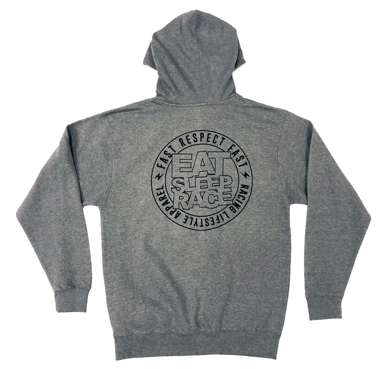 Pull Over Logo Square Hoodie | Grey/Black - Eat Sleep Race 