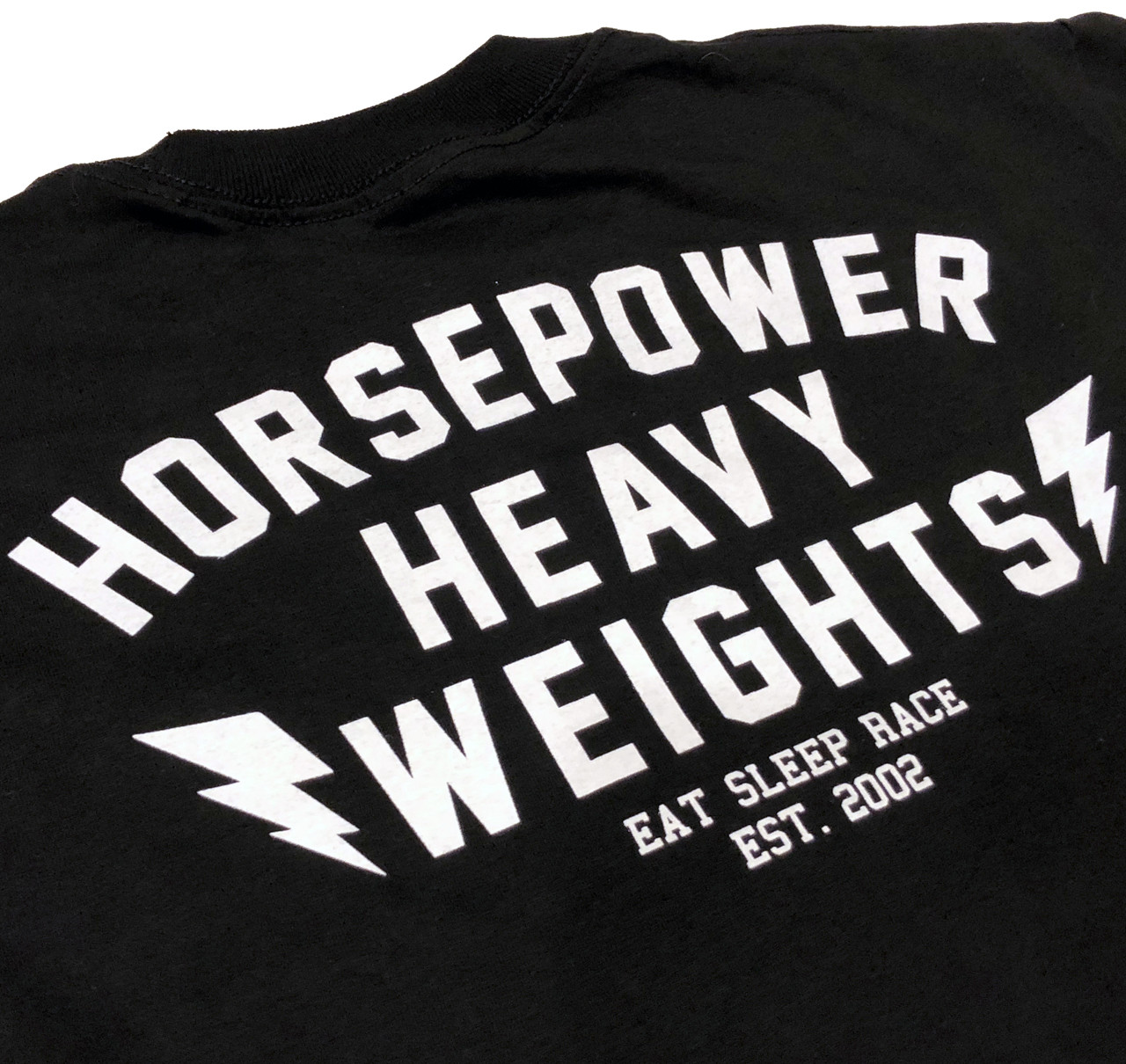 Horsepower Heavyweights 2 TShirt Black Eat Sleep Race Racing