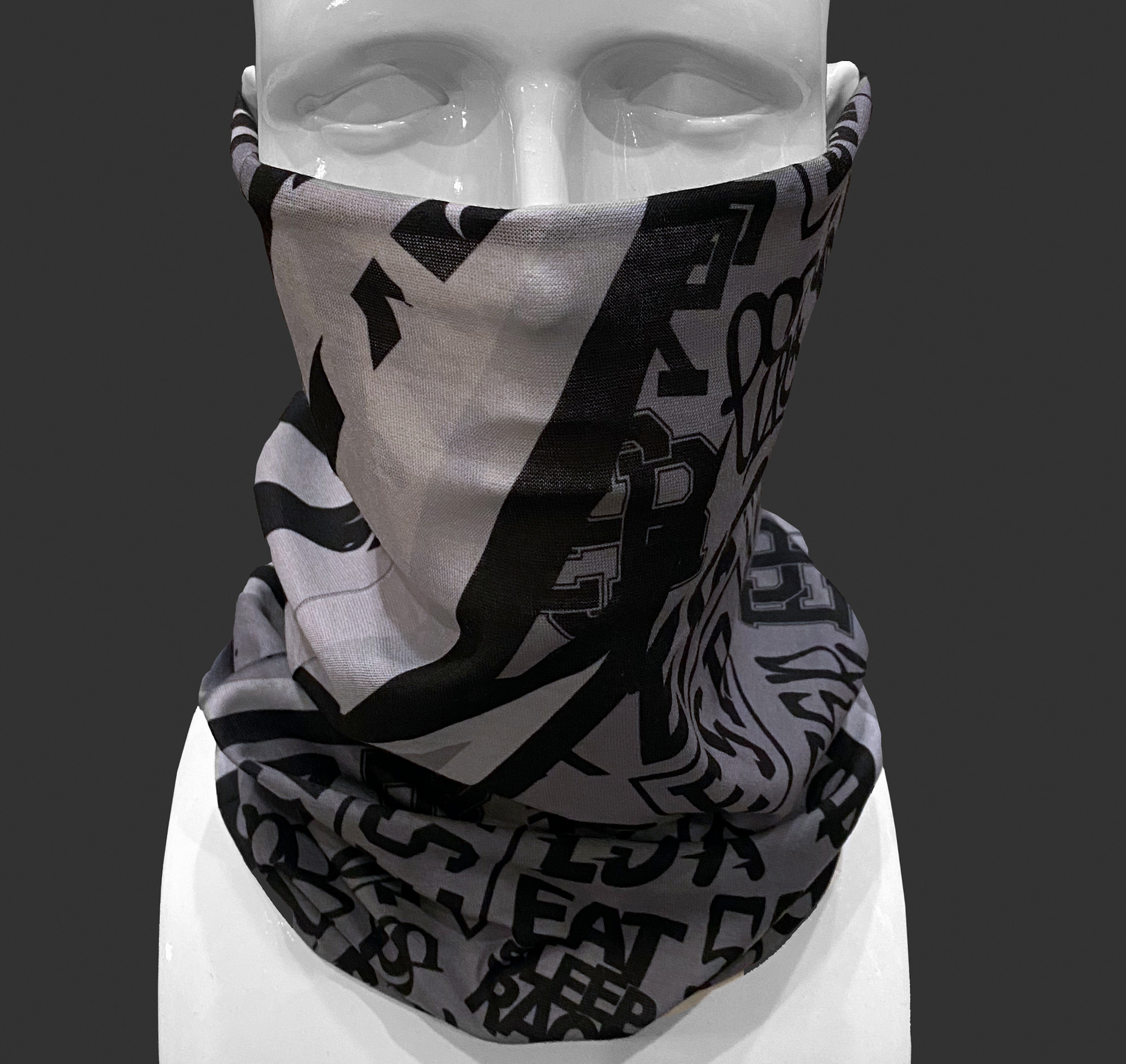 Neck Gaiter Bolt Eat Sleep Race Racing Lifestyle Apparel