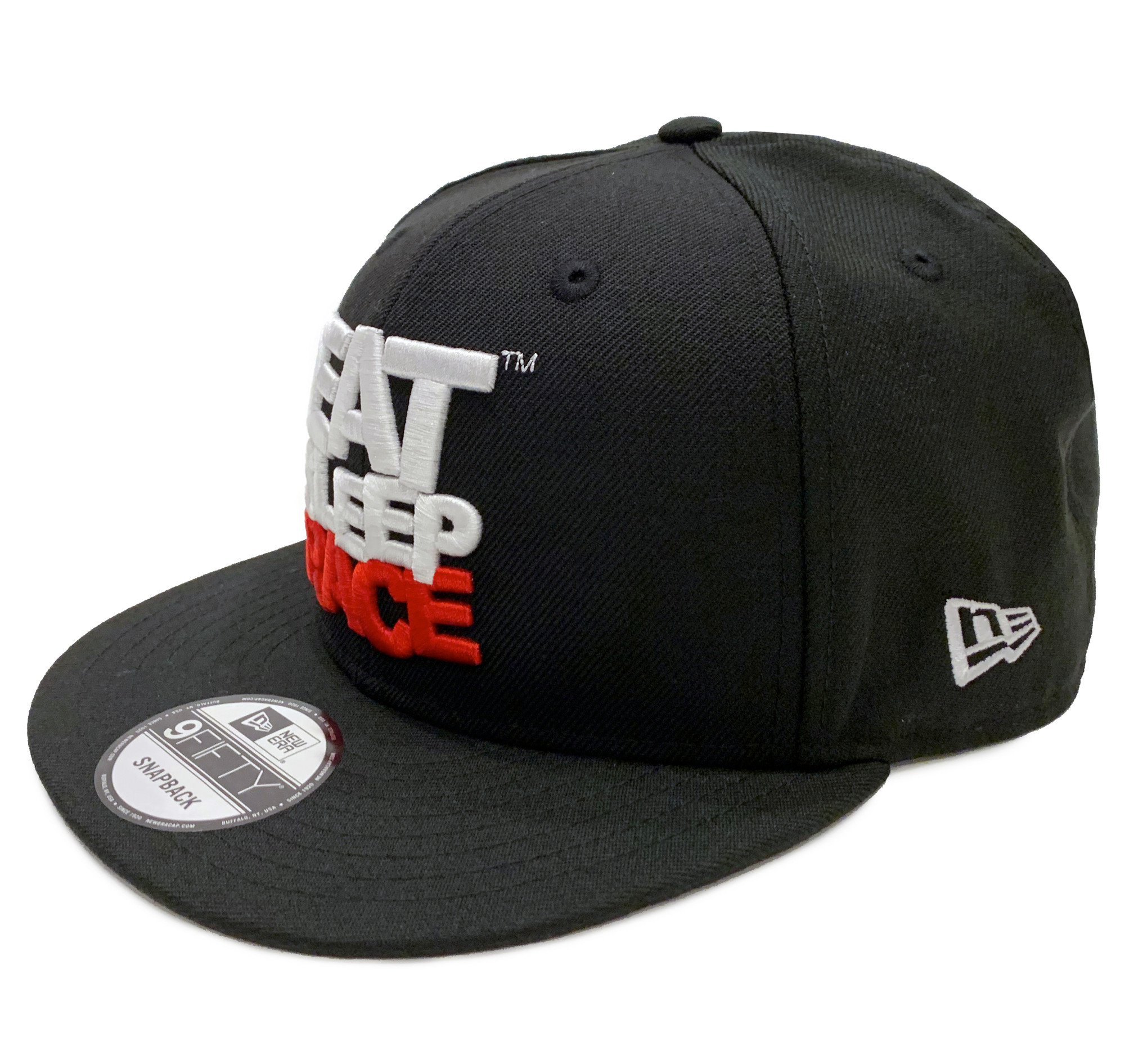 Logo New Era 9FIFTY Snapback Hat Black/Red Flag Eat Sleep Race