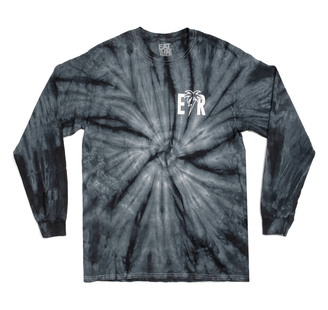 Bolt Palm Long Sleeve Shirt | Black Tie Dye - Eat Sleep Race