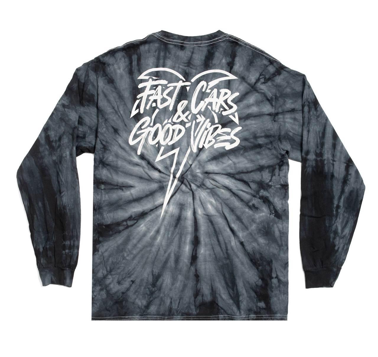 Bolt Palm Long Sleeve Shirt | Black Tie Dye - Eat Sleep Race