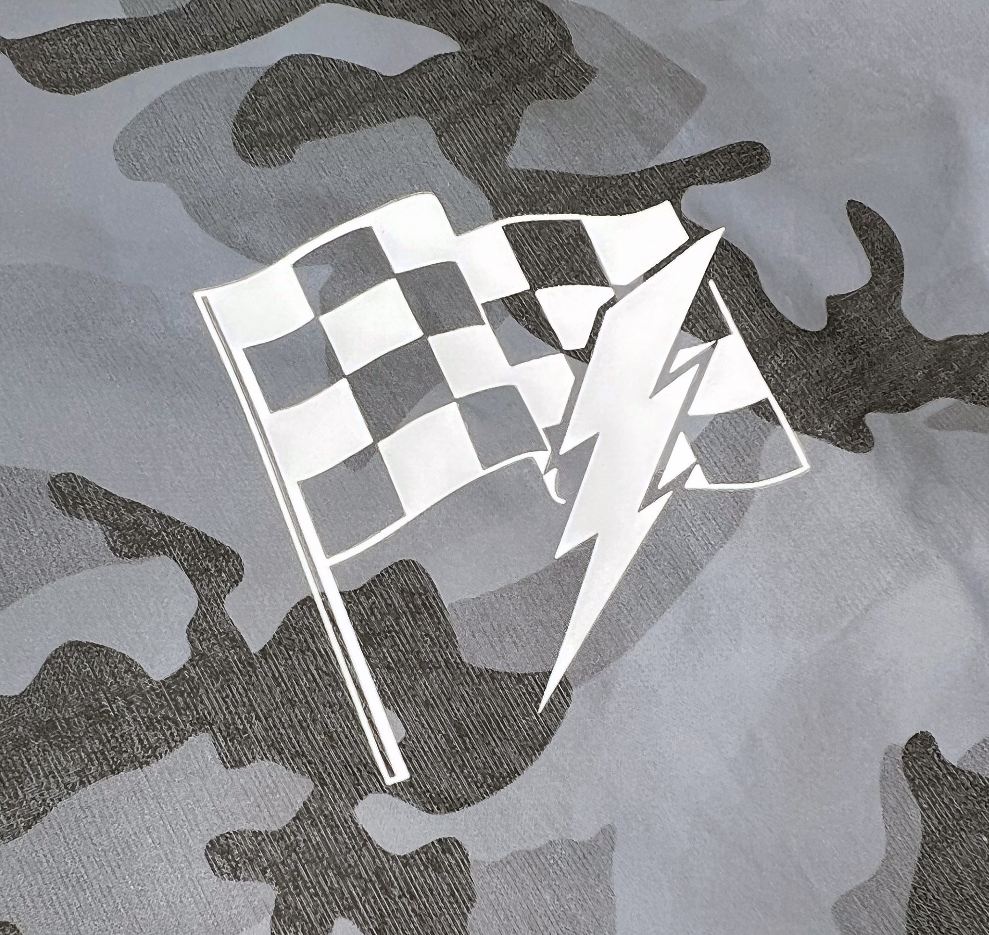 Bolt Flag Windbreaker Jacket  Reflective Camo - Eat Sleep Race - Racing  Lifestyle Apparel