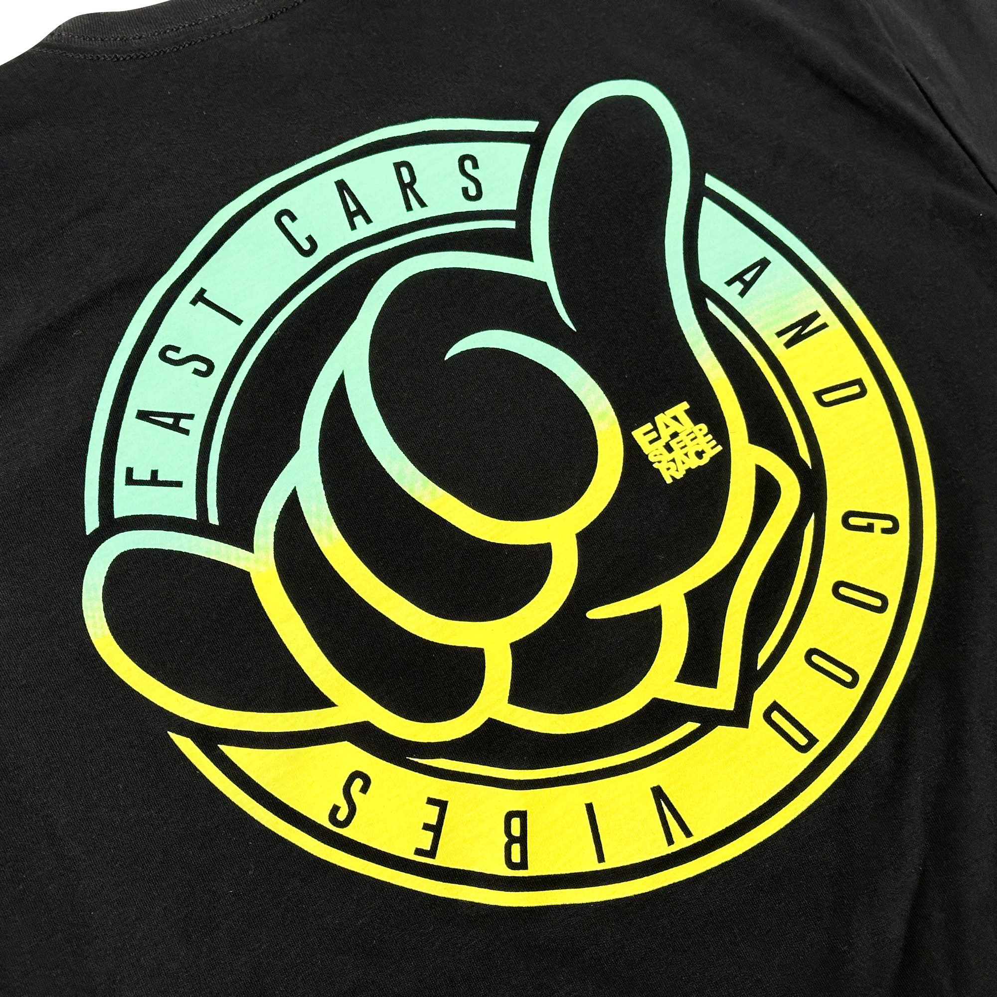Good Vibes T-Shirt | Teal/Yellow - Eat Sleep Race - Racing