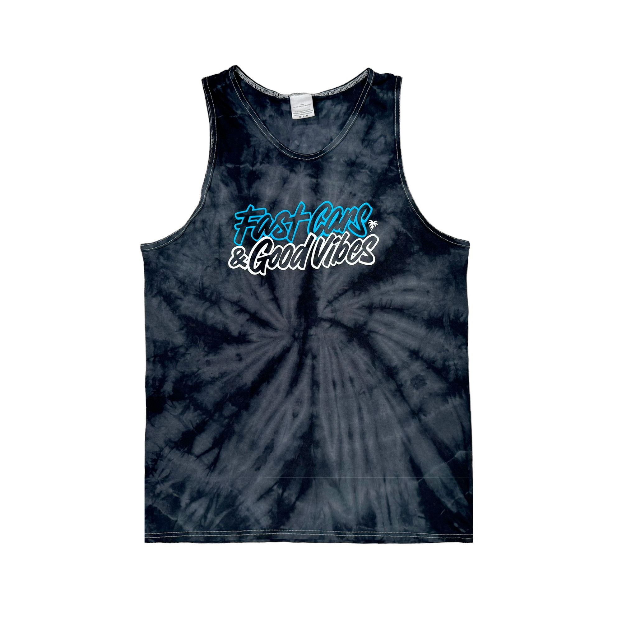 Bolt Palm Tank Top | Black Tie Dye - Eat Sleep Race - Racing