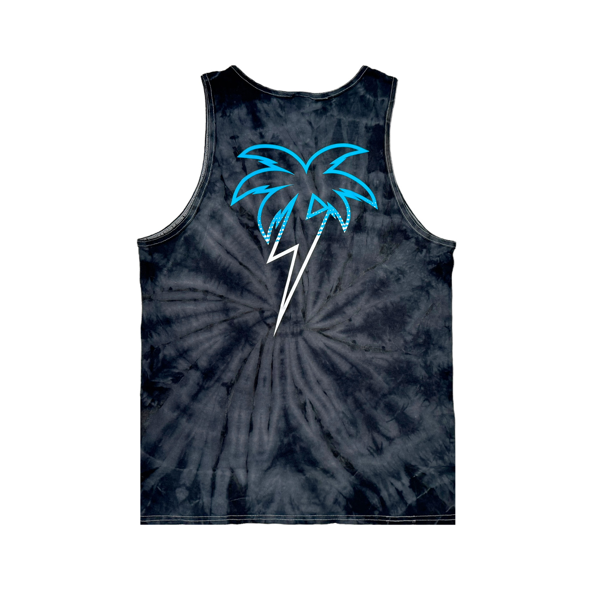 Bolt Palm Tank Top | Black Tie Dye - Eat Sleep Race - Racing