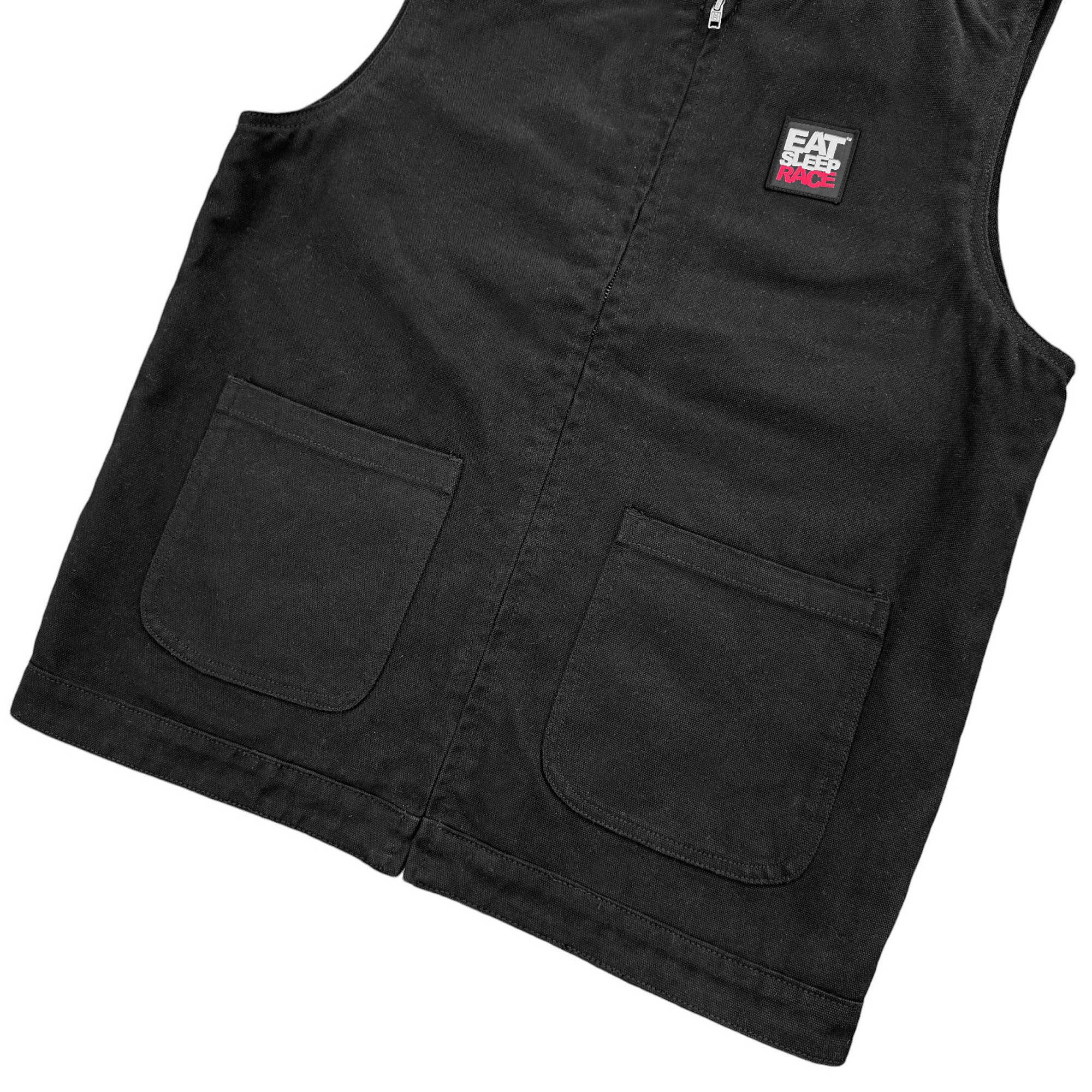 Heavy Canvas Work Vest | Black - Eat Sleep Race - Racing Lifestyle