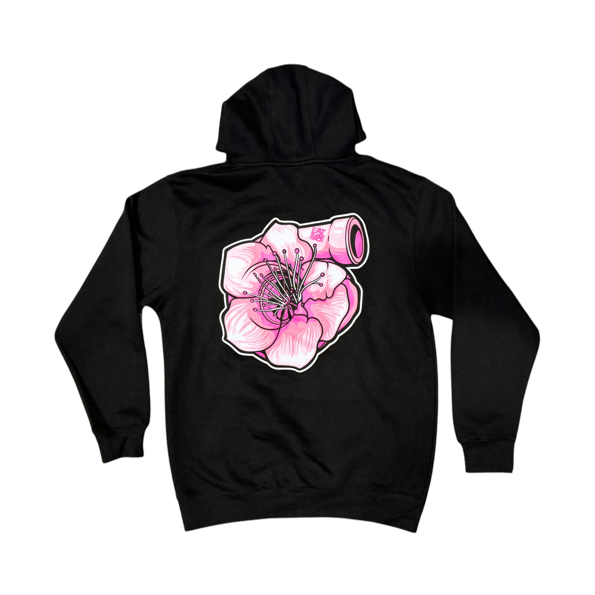 Pull Over Cherry Blossom Hoodie | Black - Eat Sleep Race - Racing