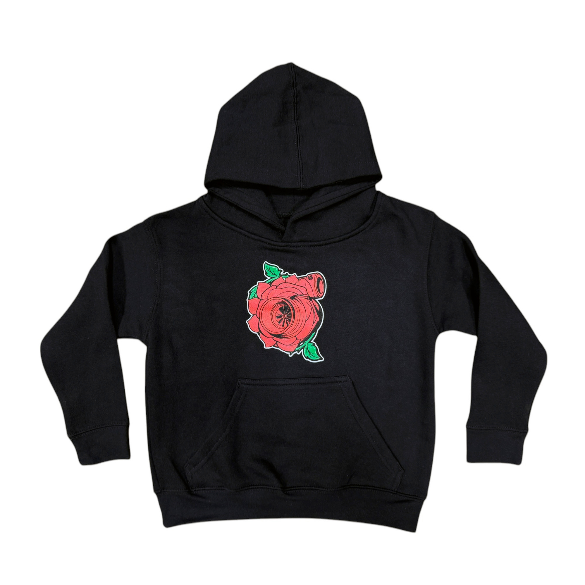 Kids Rose Turbo Pull Over Hoodie | Black - Eat Sleep Race - Racing