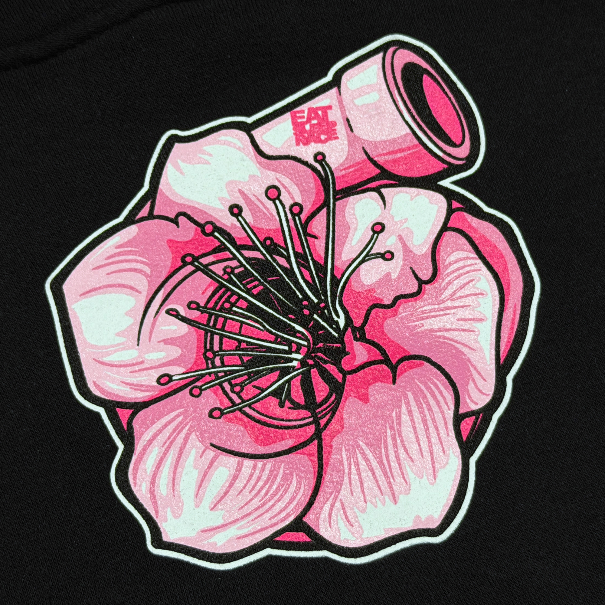 Kids Cherry Blossom Turbo Pull Over Hoodie | Black - Eat Sleep