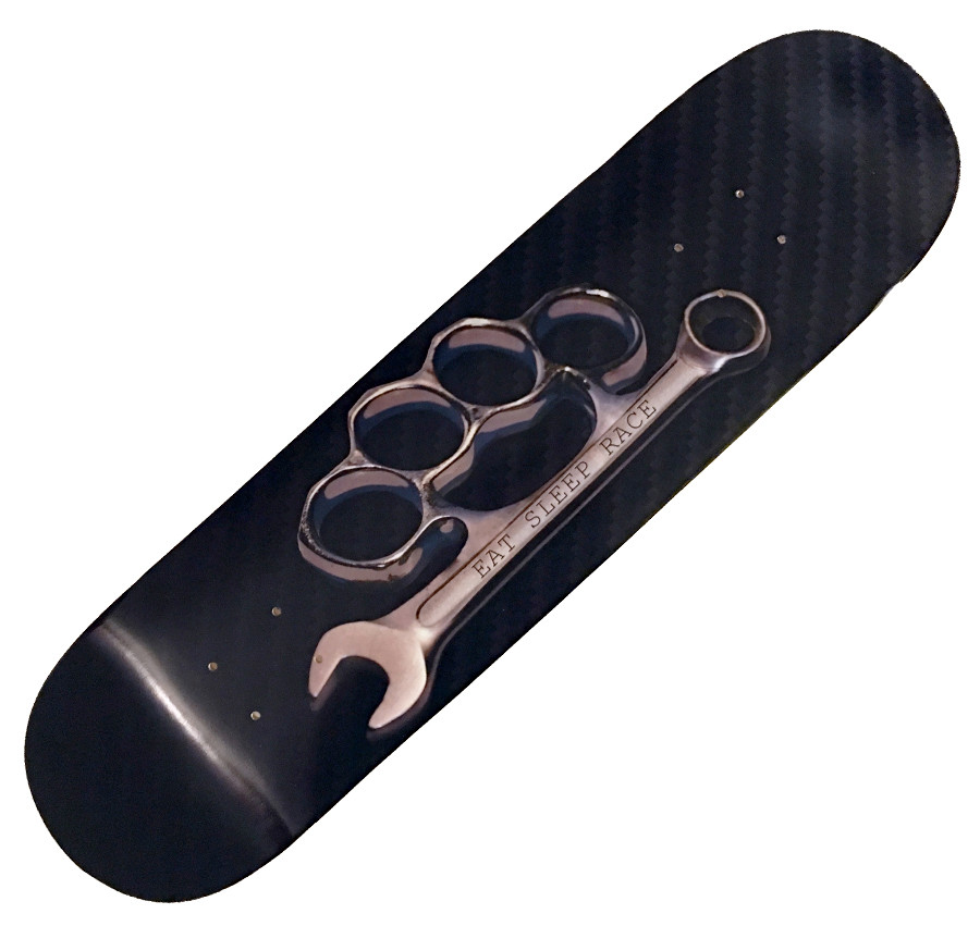 Ltd Edt Skateboard Deck Knuckle Wrench Eat Sleep Race Racing