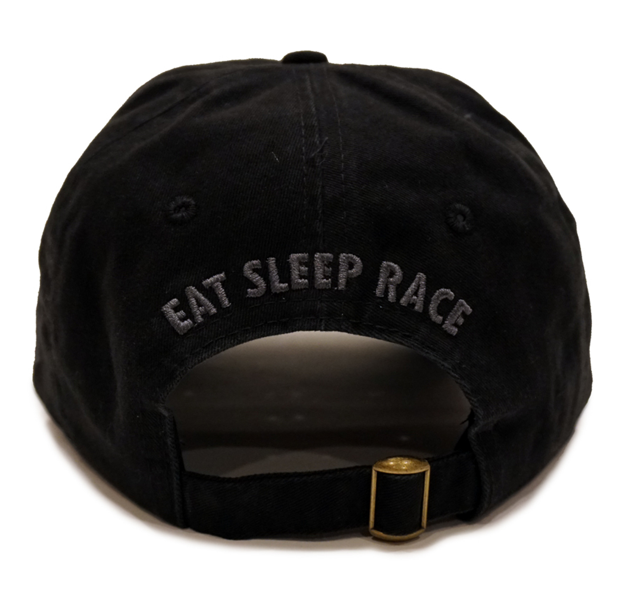 Script Sport Strapback Hat Black Teal Eat Sleep Race Racing