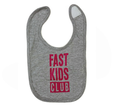 Infant Fast Kids Club Bib | Grey/Pink
