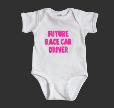 Infant One Piece Future Driver | White/Pink