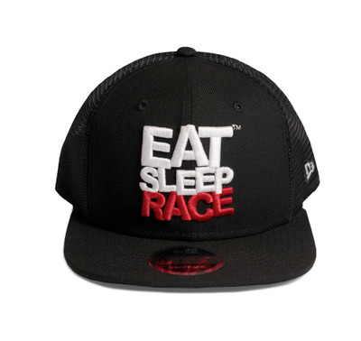 Kids Logo New Era 9fifty Snapback Hat Black Red Eat Sleep Race Racing Lifestyle Apparel
