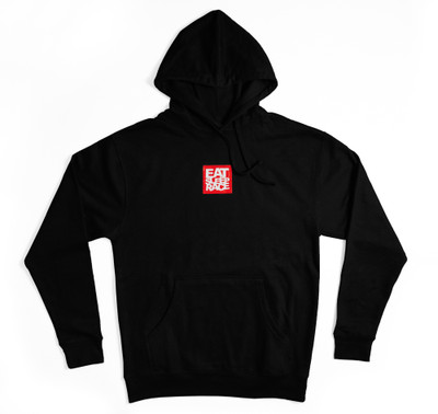 Pull Over Logo Square Hoodie | Black/Red