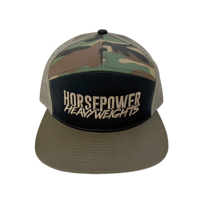 Horsepower Heavyweights Mesh Trucker Hat | Black/Camo