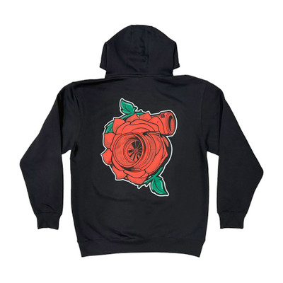 Pull Over Rose Turbo  Hoodie | Black