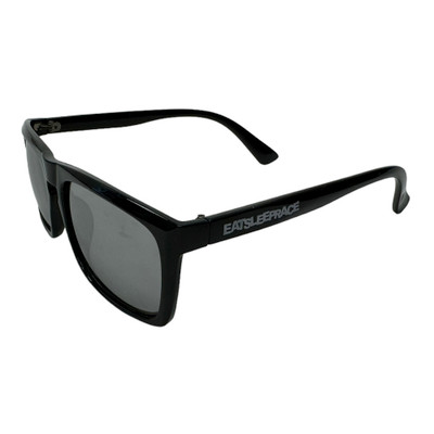 Logo Flat Top Sunglasses | Gloss Black/Silver(UV400) | Pouch