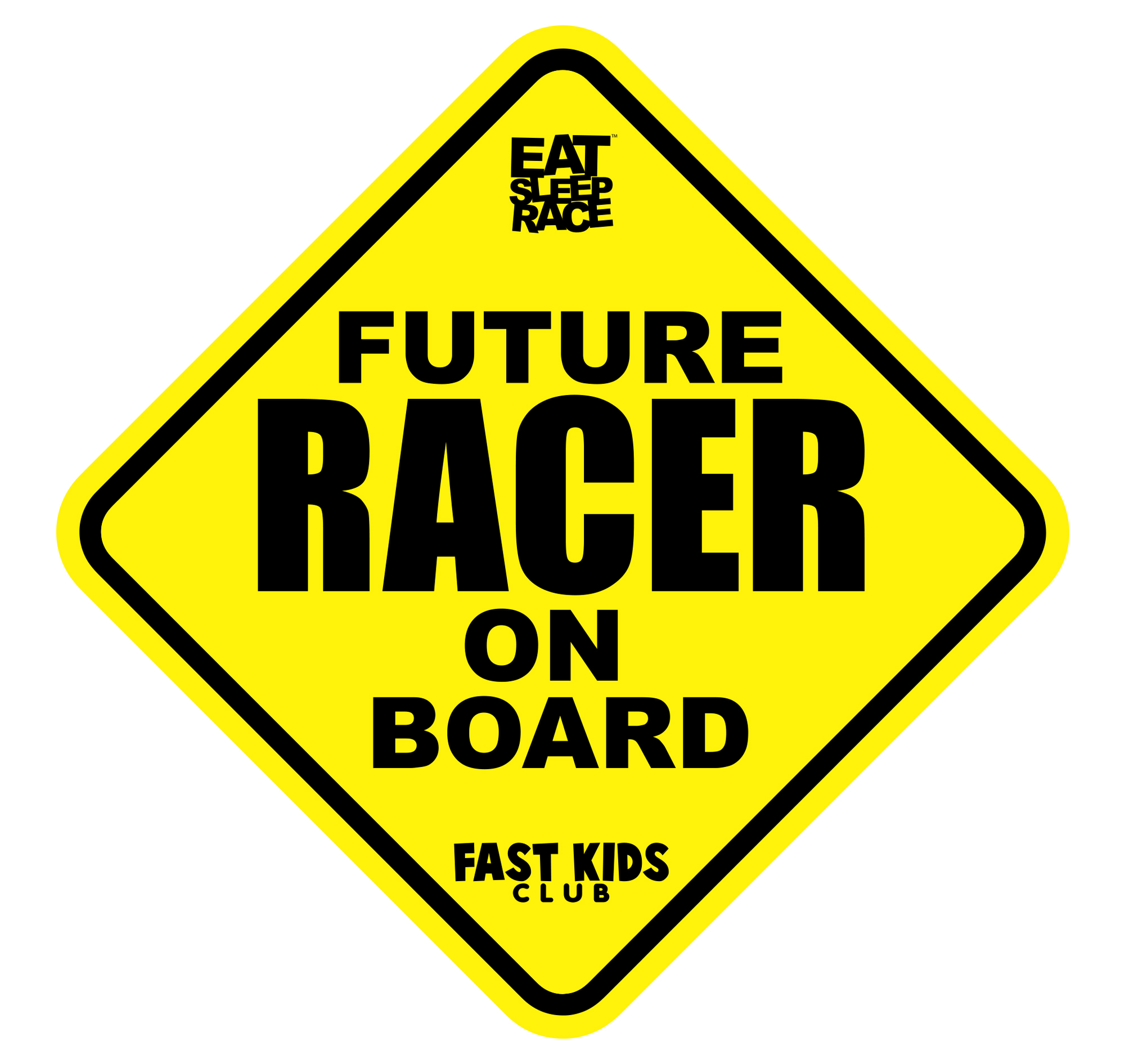 Future Racer On Board Car Decal Yellow Eat Sleep Race Racing Lifestyle Apparel
