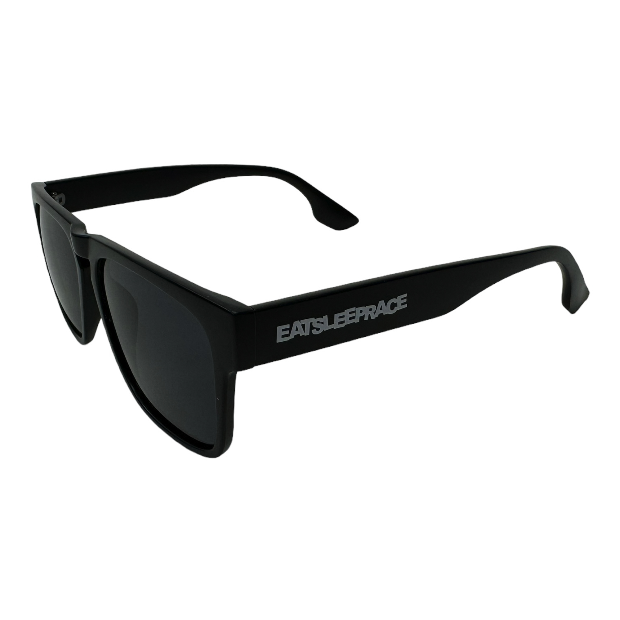Logo Flat Top Sunglasses | Flat Black (Polarized) | Hard Case