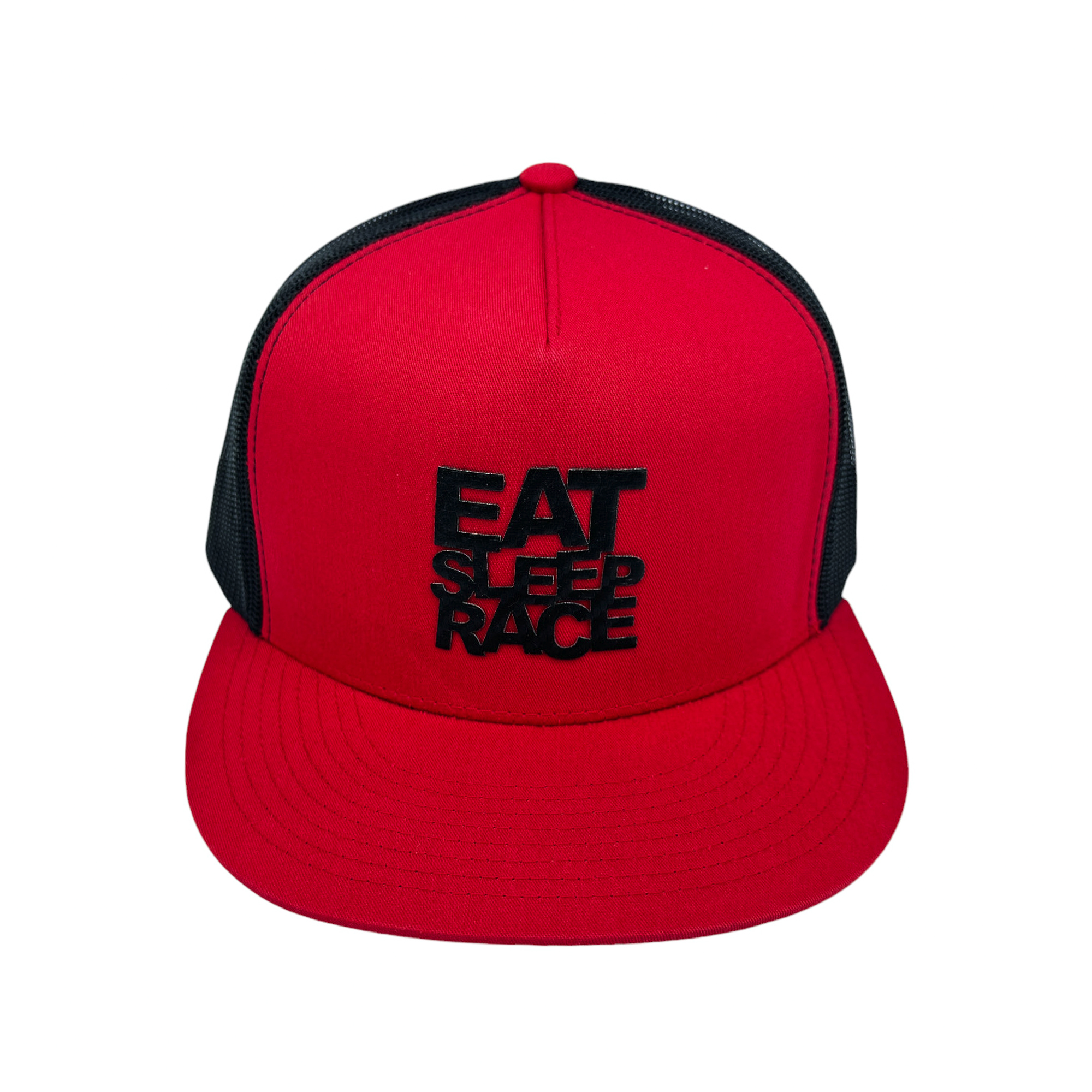 Carbon Logo Mesh Trucker Hat | Black/Red