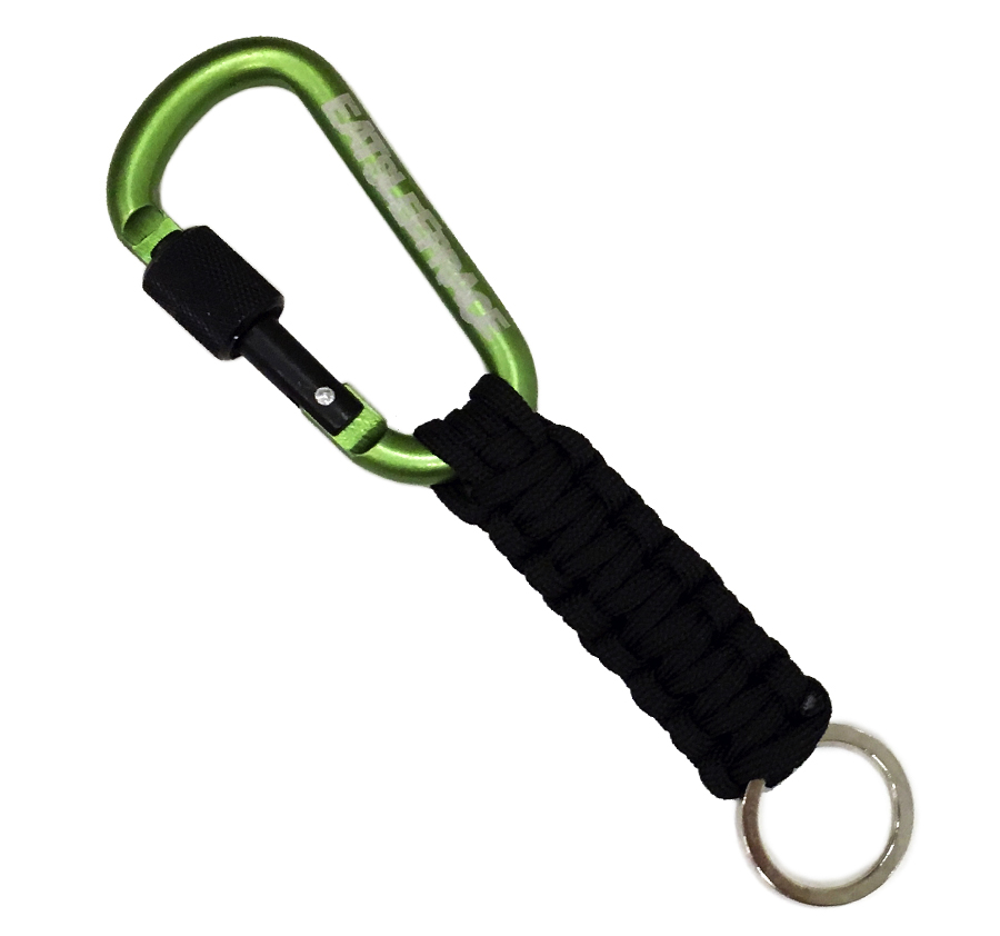 Locking Carabiner Paracord Keychain | Green