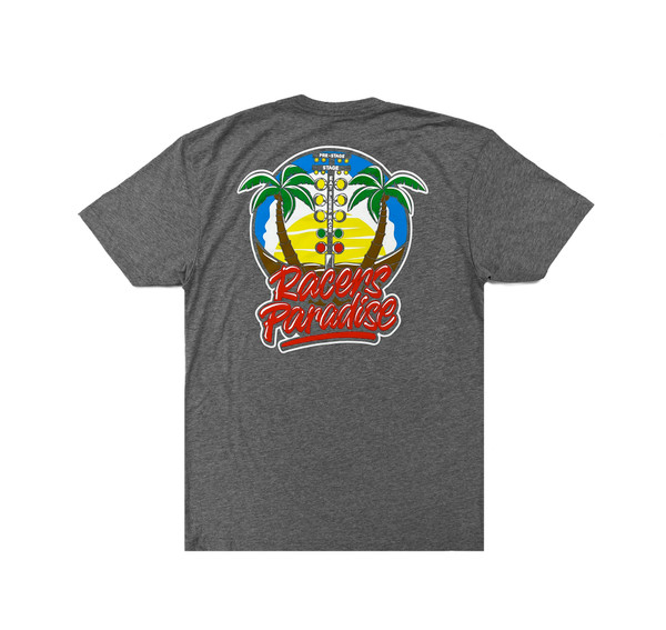 【YEEL】25ss YEEL RACING ASYMMETRIC T-SHIRT Racer's Paradise Lightweight T-Shirt | Charcoal/Red - Eat