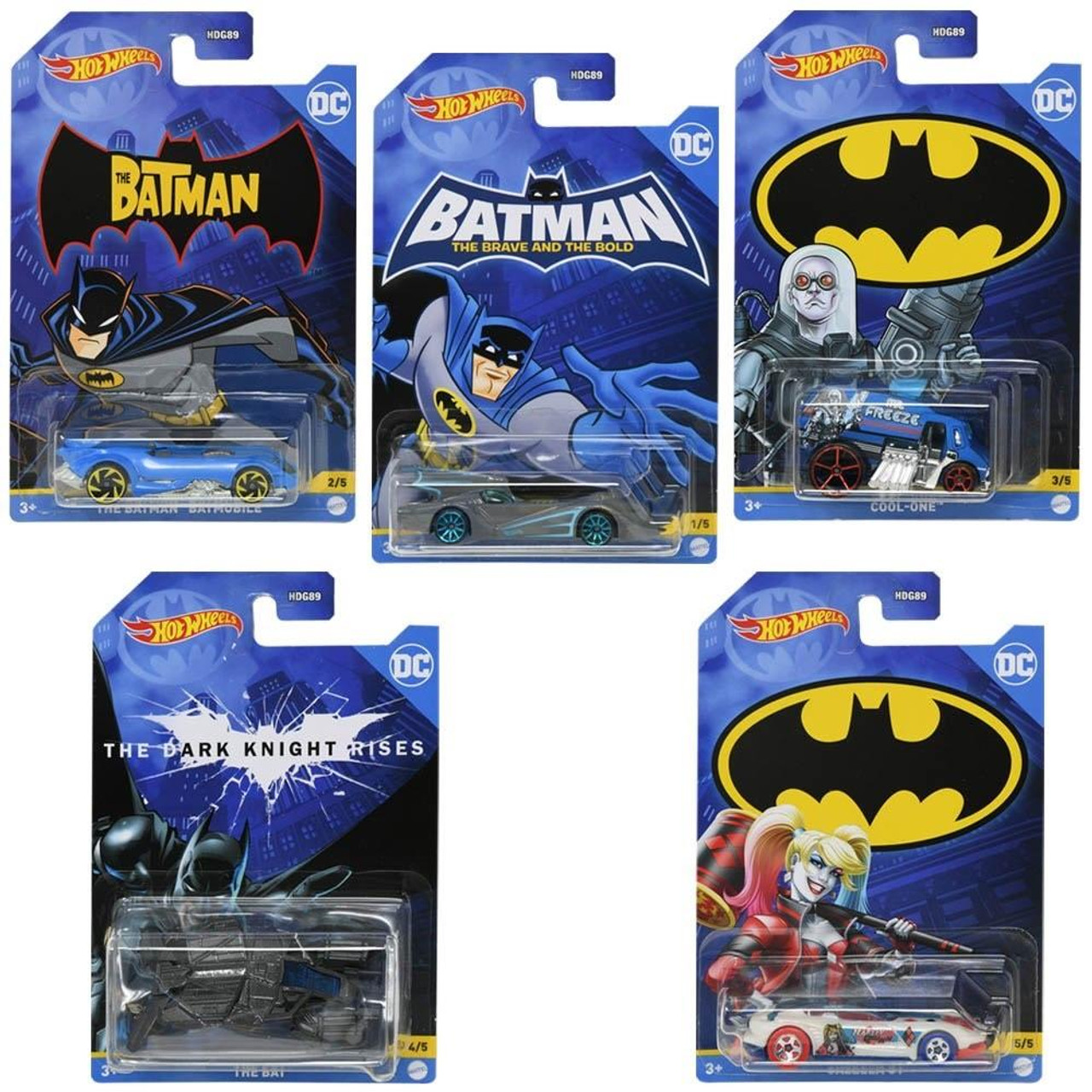 Hot Wheels Batman Themed 5-Pack Toy Vehicles