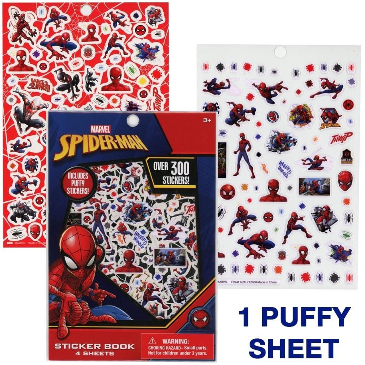 Marvel Spider-Man Sticker Book with Puffy Stickers, 300+ Stickers - Think  Kids