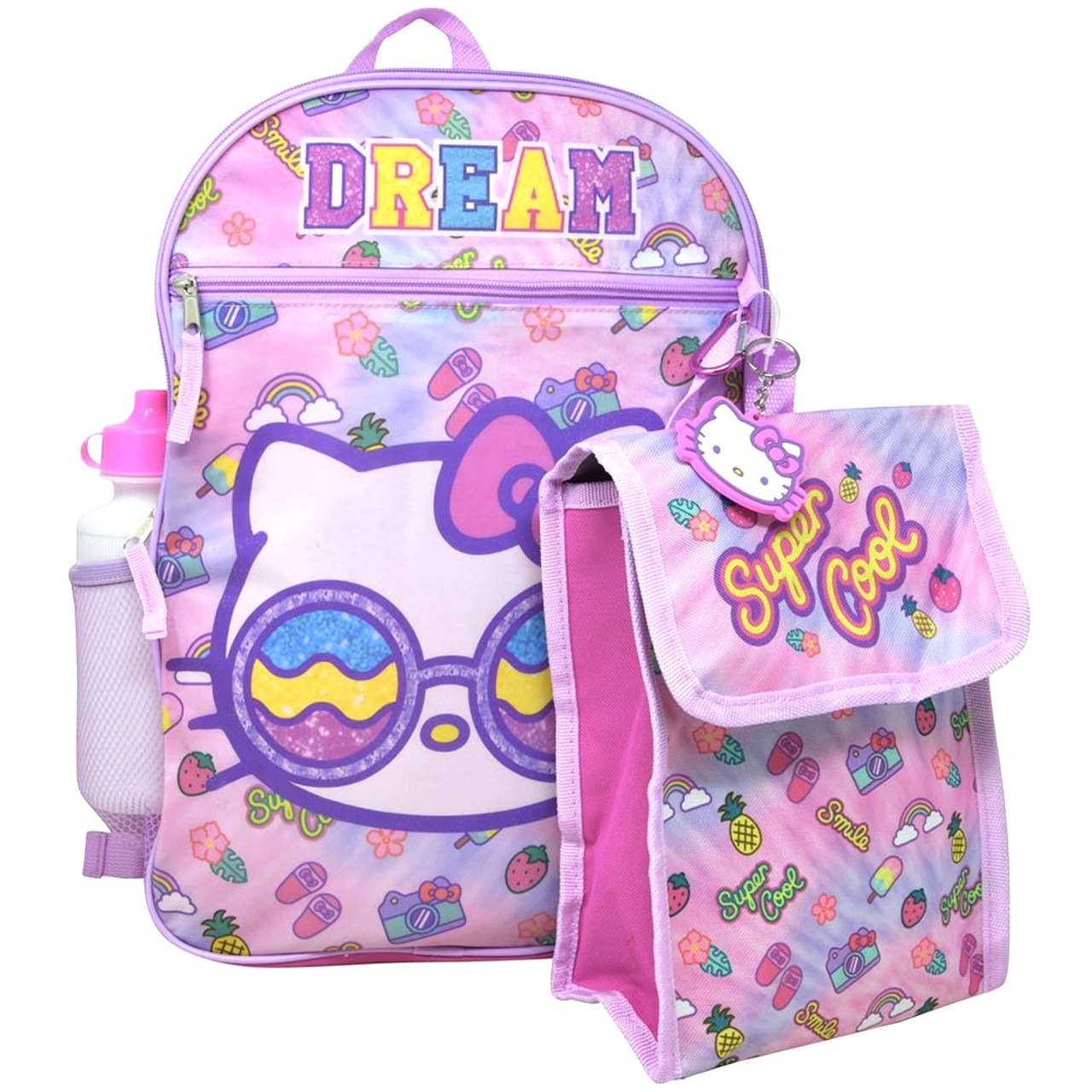 Hello Kitty Girls 16 Backpack with Detachable Lunch Box, Girl's, Size: 16 inch Large