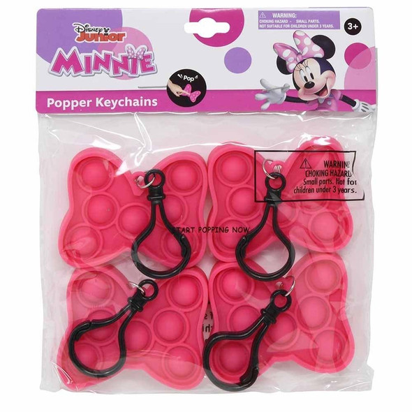 Disney Minnie Mouse Fidget Popper Toy Keychain 4-Pack