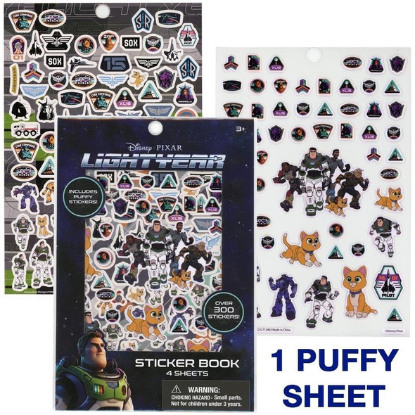Buzz Lightyear 4 Sheet Sticker Book with Puffy Stickers, 300+ Stickers