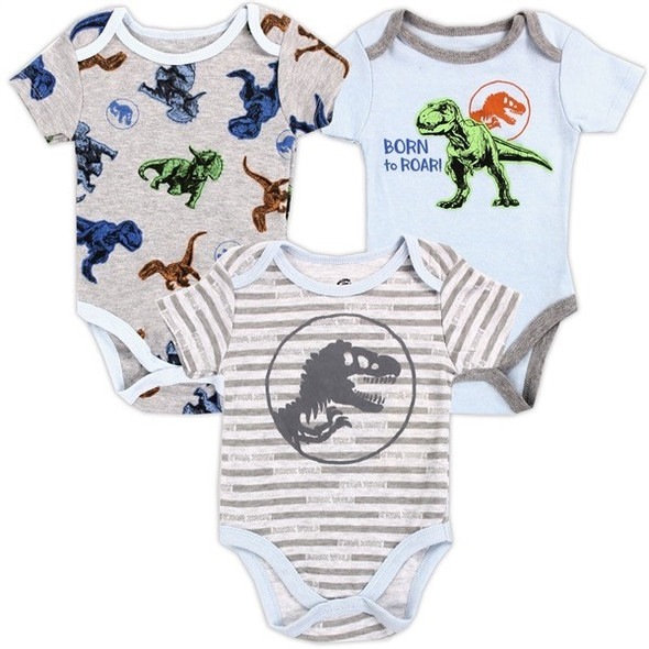 Jurassic World Boys Infant 3-Pack Onesies