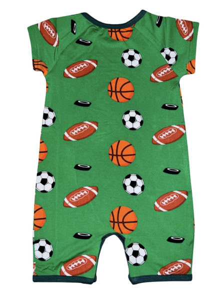 Bamboo Baby Romper with Pocket - Sport Balls