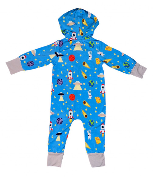 Bamboo Hooded Romper - Outter Space