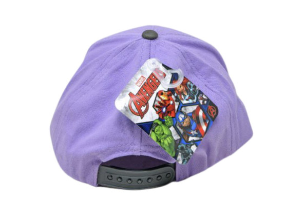 Girls Black Panther Black Mask Logo Snapback Hat - Purple