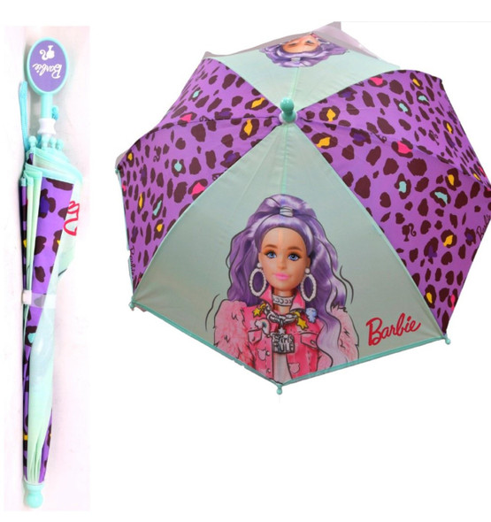 Barbie Umbrella with Clamshell Handle for Children