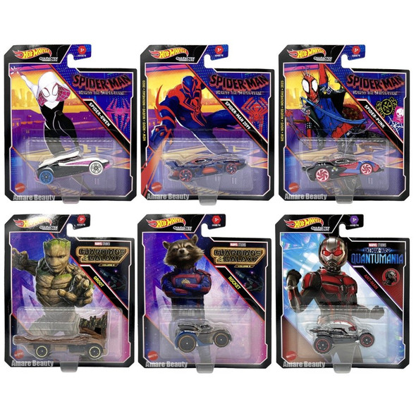 Hot Wheels Marvel Character Cars 6-Pack