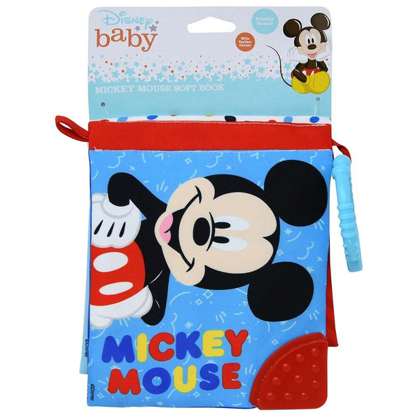Disney Baby Mickey Mouse Soft Crinkle Book with Teether Corner