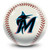 OTB MLB Miami Marlins Baseball Design Bowling Ball