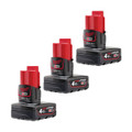 Milwaukee M12 B4 Battery Triple Pack (3x4Ah)