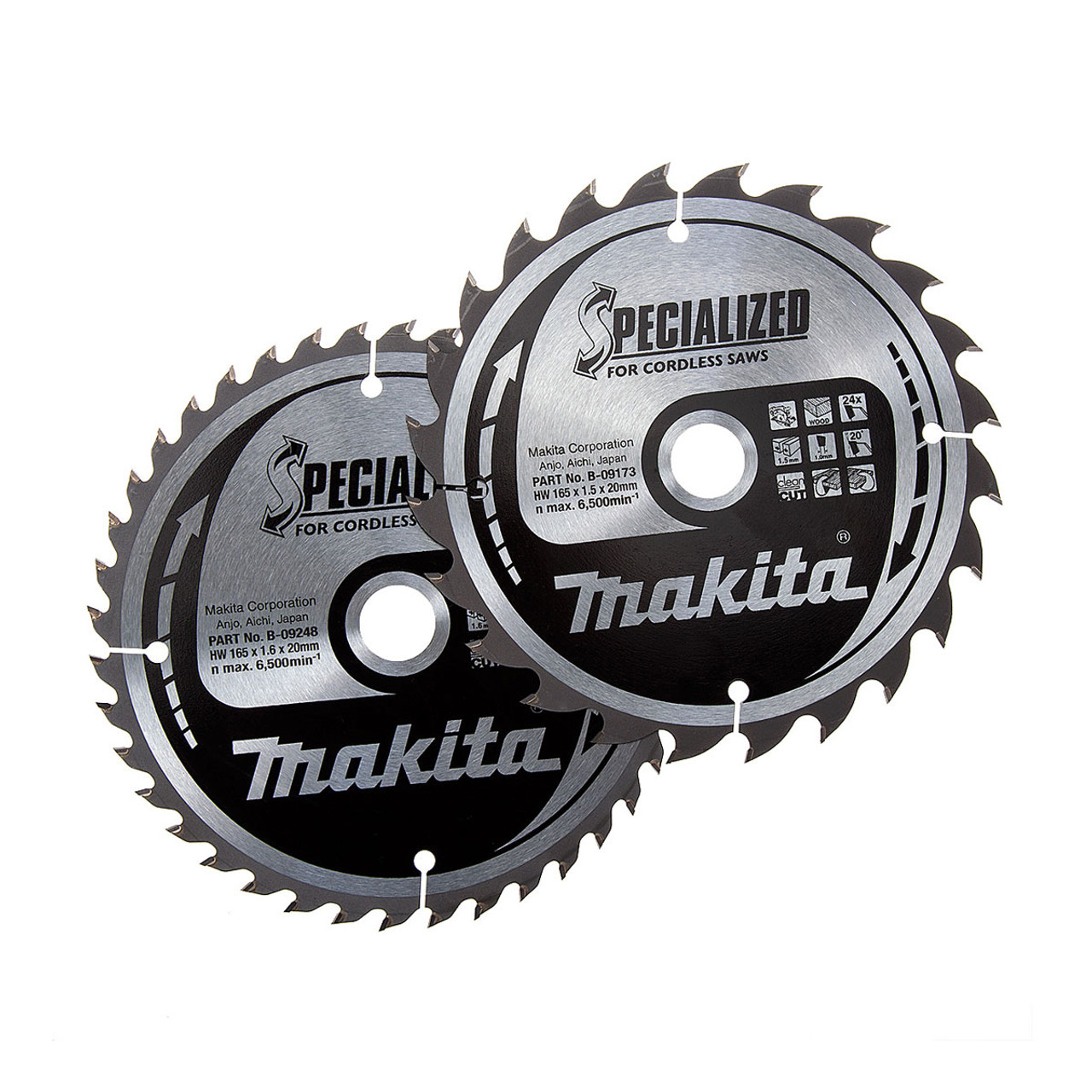 Makita B-49317 Twin Pack TCT Saw Blades (165x20mm)