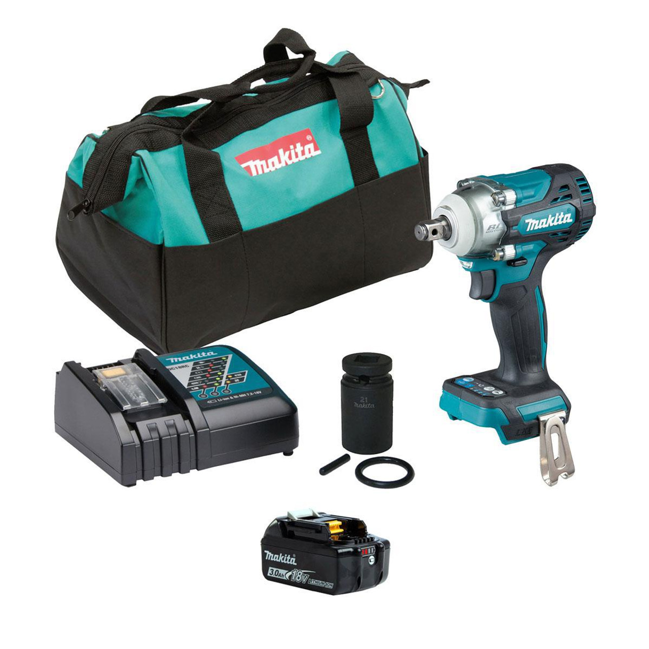 Makita DTW300RFX-1 18v Brushless Scaffolders Impact Wrench Kit (1x3Ah)