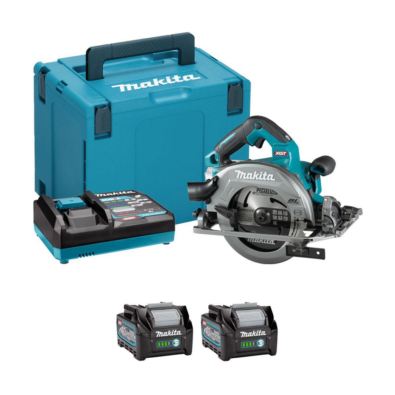 Makita HS004GD201-RAJ2X25 40v Max XGT Brushless 190mm Circular Saw (2x2.5Ah)