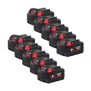 Milwaukee M18 B5 18v 5Ah Red Battery Ten Pack (10x5Ah)